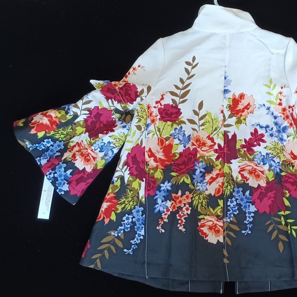 IC Collection by Connie K Floral Black/White jacket - Picture 6 of 13